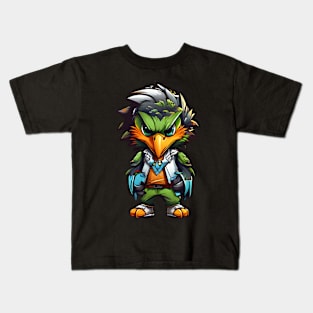 hawk cartoon gamer Kids T-Shirt